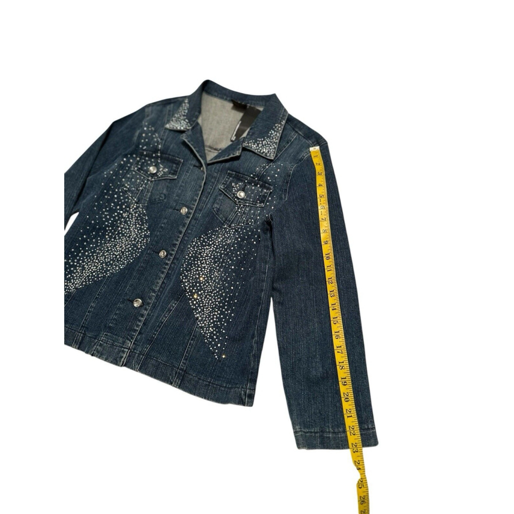 Katina Marie XL Denim Jacket Rhinestone Western NWT - Picture 10 of 16